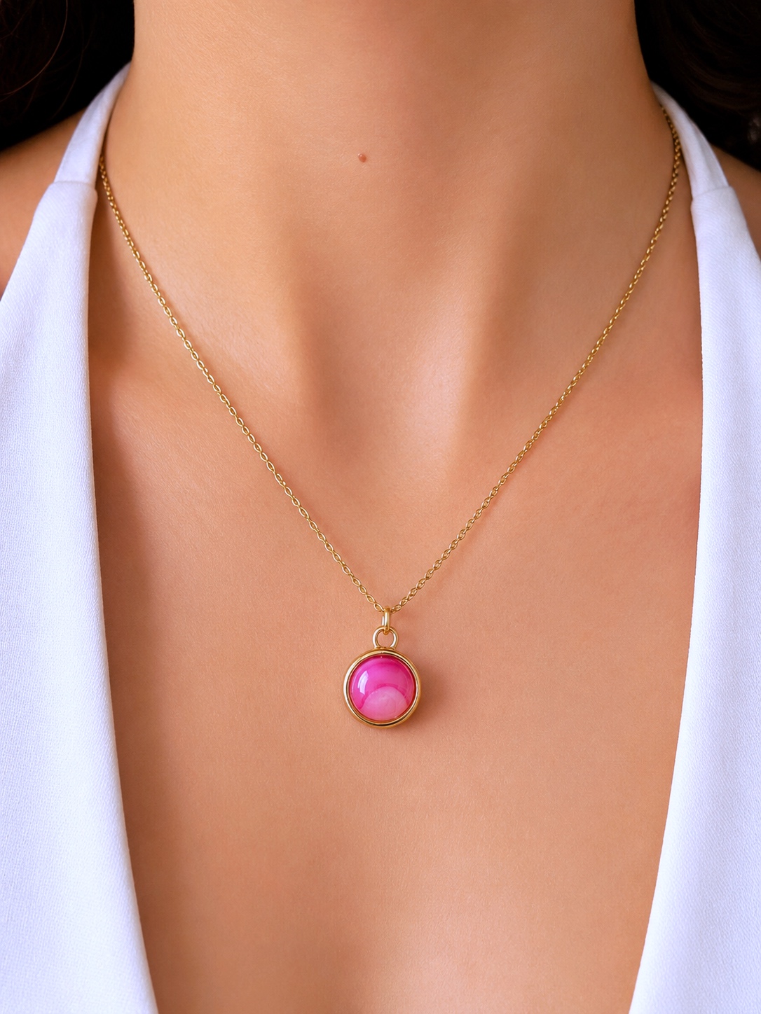image00136 Pembe Aura Kolye - Görsel 1